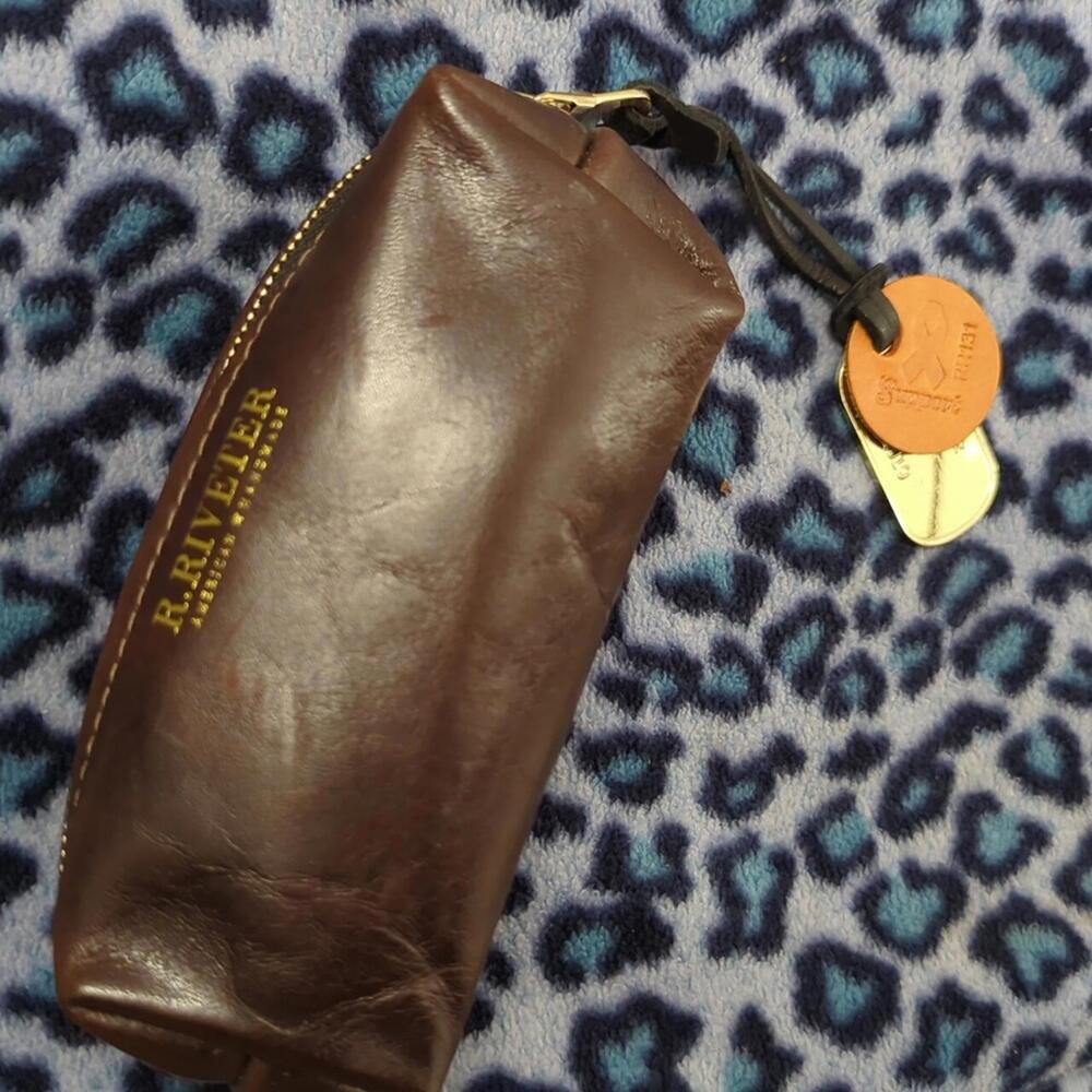 R. Riveter Brown Leather Pouch Breast Cancer Support RR131